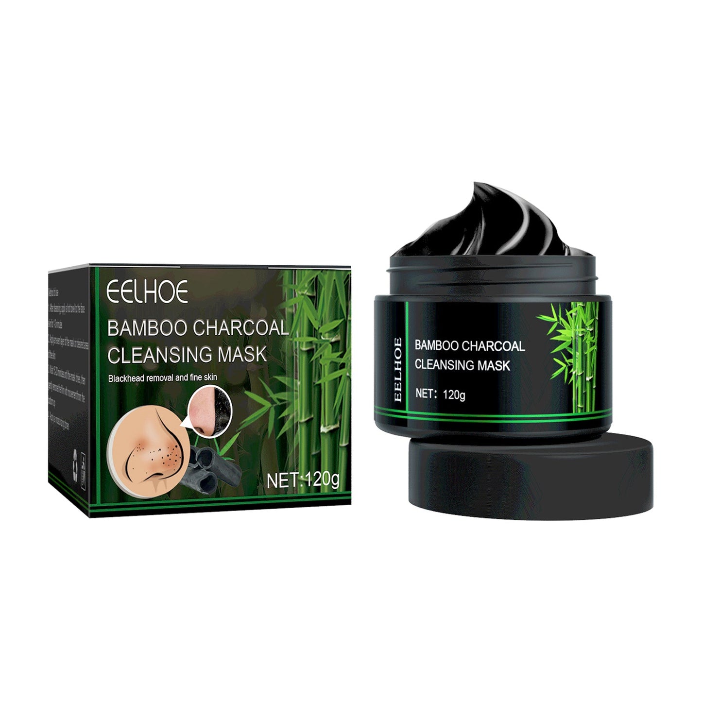 Bamboo Charcoal Facial Mask for Blackhead Removal and Pore Control