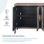 Carved Flower Door Handle, Antique Four Door Cabinet for Living Room Kitchen Hallway (Brown) - Korvel