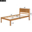 Elegant Twin Platform Bed Frame with Headboard - Oak Finish