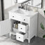 30" Bathroom Vanity with Sink Top, Bathroom Vanity Cabinet with Door and Two Drawers, Solid Wood Frame, One Package, White - Korvel