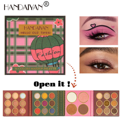 HANDAIYAN 31 Colors Eyeshadow Palette & Blush Highlighter Set