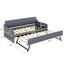Twin Size Upholstery Daybed with Trundle & USB Charging - Gray