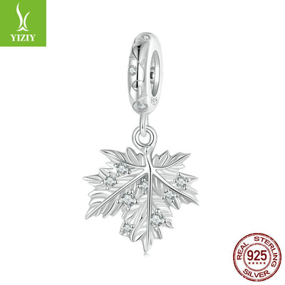 Sparkling Maple Leaf Pendant - 925 Silver Charm