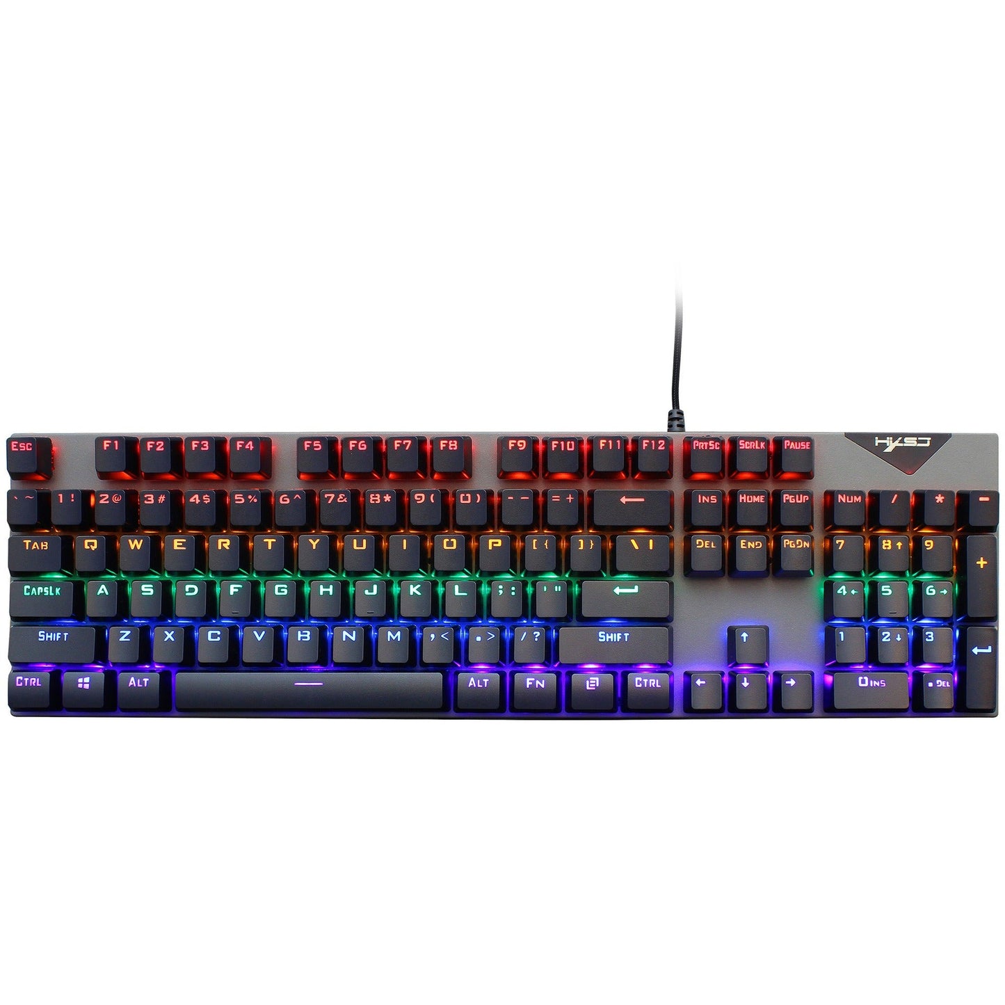 Personalized mechanical keyboard RGB luminous esports game keyboard wired blue axis full 104 key keyboard - Korvel