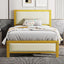 VECELO Twin Size Upholstered Platform Bed Frame with Headboard