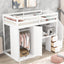 Elegant Twin Size Loft Bed with Wardrobe and Desk in White