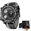 Lige Business Electronic Watch Dual Display Multi Function Low Cost Watch Men's Sports Waterproof Watch - Korvel