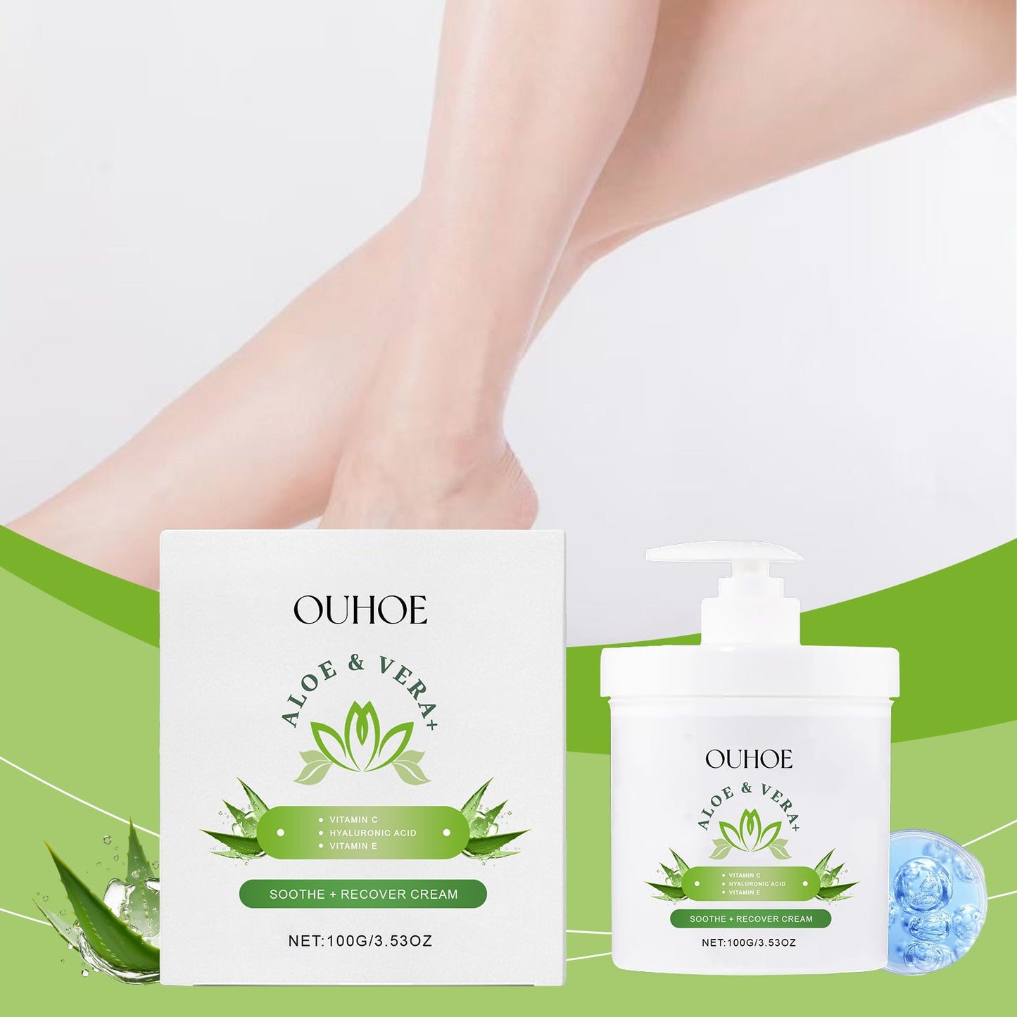 Aloe Vera Firming Moisturizer, Gentle Moisturizing Facial Skin Glow Moisturizing Cream - Korvel