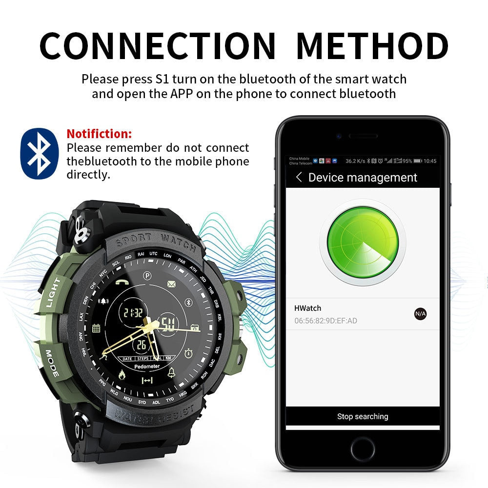 LOKMAT Sport Smart Watch Professional 5ATM Waterproof Bluetooth Call Reminder Digital Men Clock SmartWatch For ios and Android - Korvel