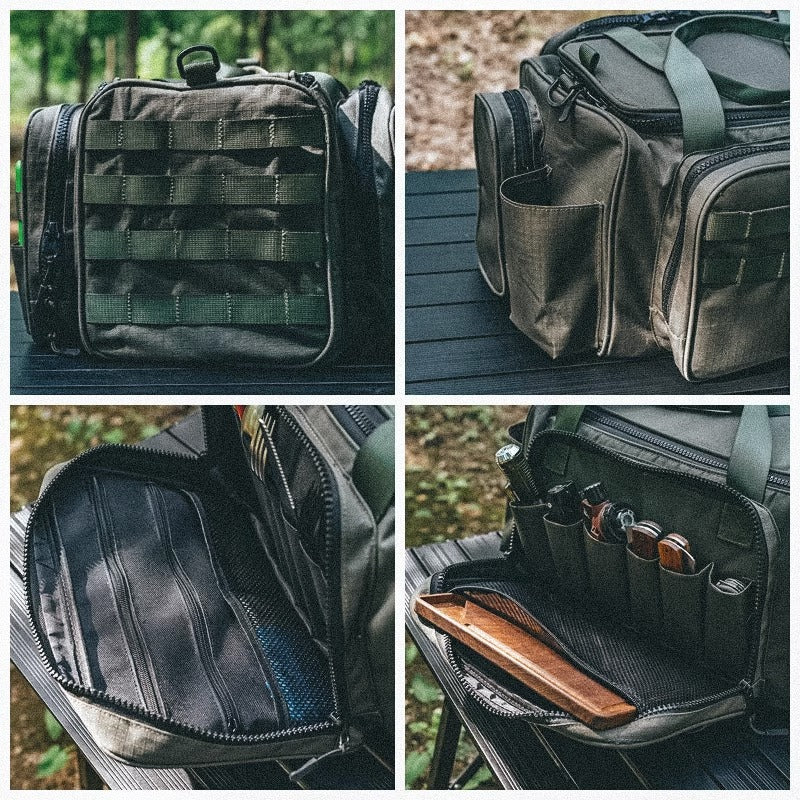 Outdoor camping picnic bag outdoor tableware storage tactical compartment sundries portable shoulder bag - Korvel