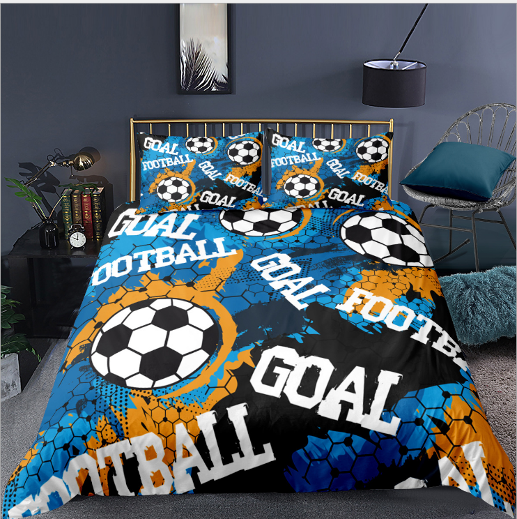 3D digital printing three piece quilt cover for sports basketball and football bedding - Korvel