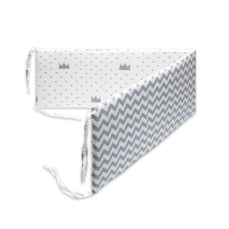 Print Baby Bed Bumper Double-faced Detachable Newborn Crib Around Cot Protector Kids Room Decor - Korvel
