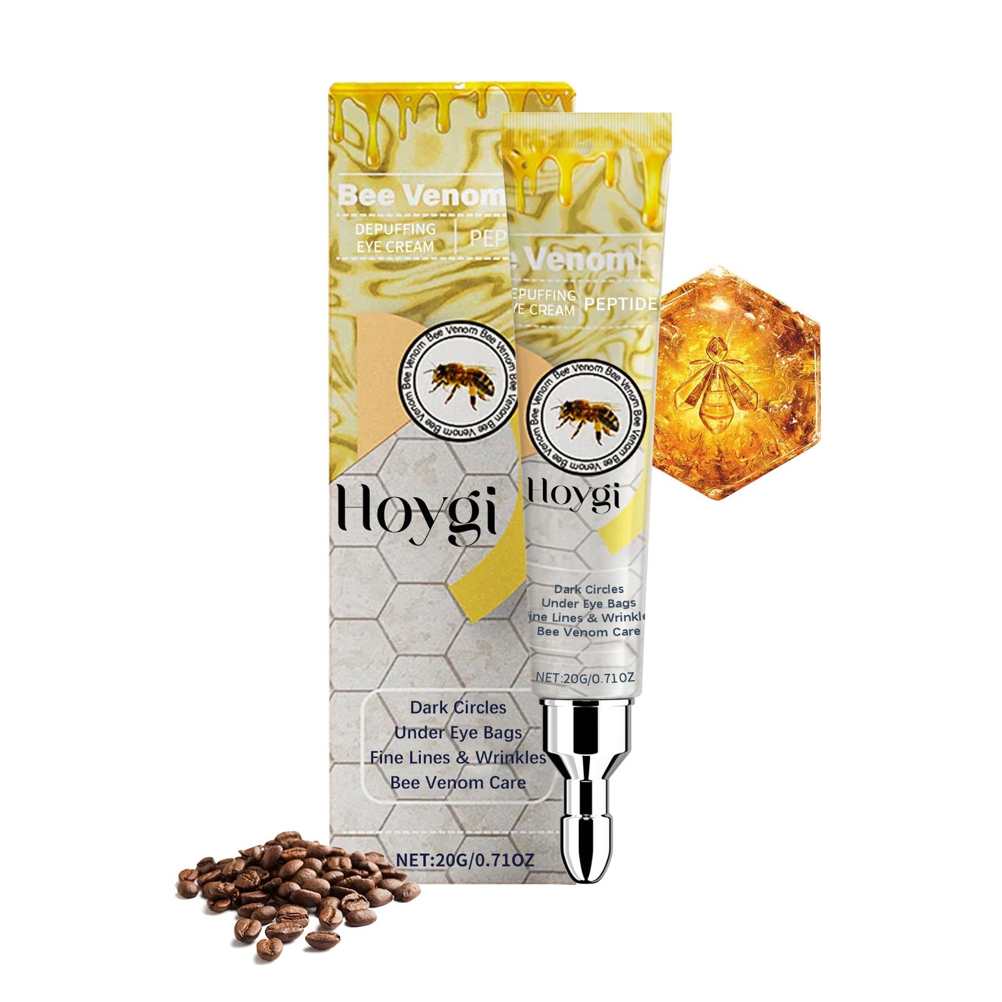 Bee Venom Eye Cream, gently hydrates and moisturizes the skin around the eyes to improve elasticity - Korvel