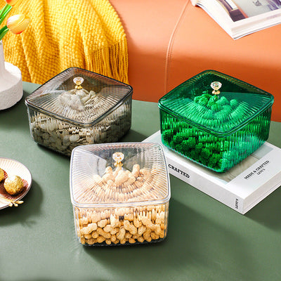 Home light luxury dustproof desktop multifunctional dried fruit storage box with cover - Korvel