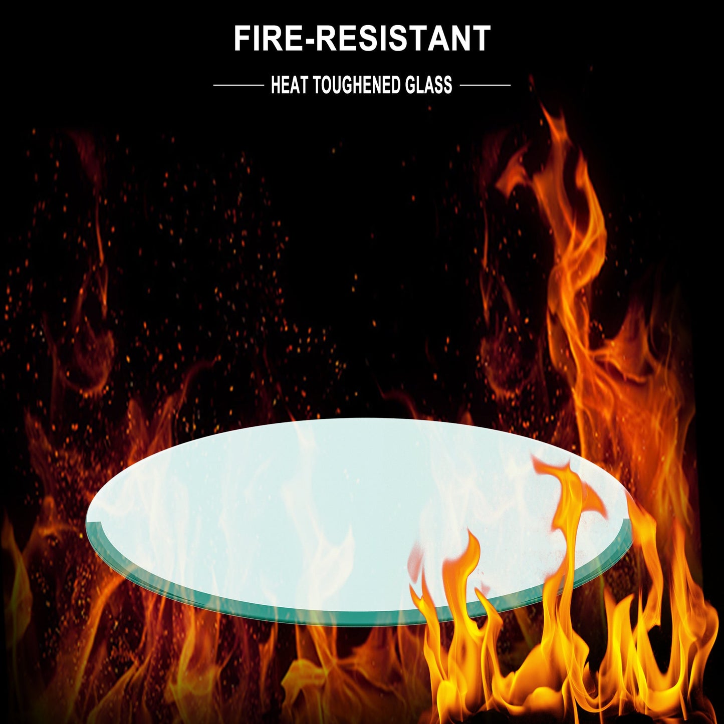 20" Inch Round Tempered Glass Table Top Clear Glass 1/4" Inch Thick Round Polished Edge - Korvel