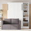 Twin Size Murphy Bed Wall Bed with Sofa and Shelves - White
