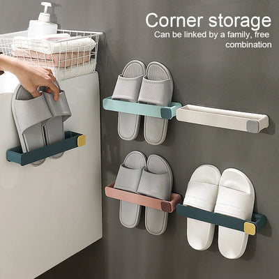 Punch-Free Shoe Rack Bathroom Slippers Rack a Lot Of Toilet Storage Wall Hanging Rack - Korvel