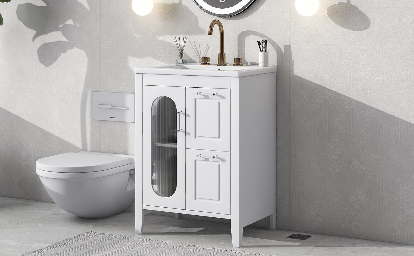 Elegant 24" Bathroom Vanity with Sink and Storage