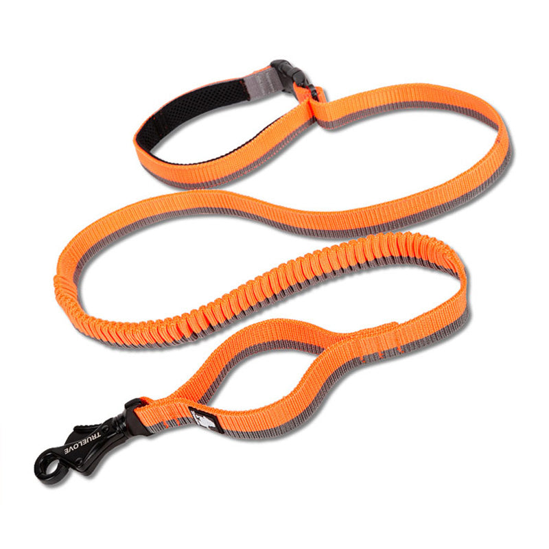 Pet dog leash with elastic cushioning suitable for outdoor activities such as running and waist tying - Korvel