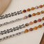 Collier en Pierre de Jaune d'Oeuf en Acier Titane