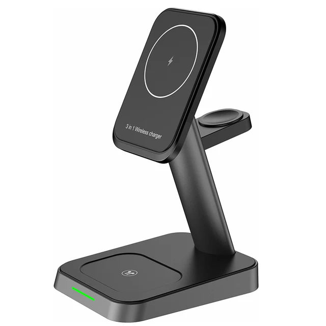 15W 3 In 1 Magnetic Wireless Charger Fast Charge Desktop Dock For iPhone 13 12 Pro Max Mini Airpods Apple Watch 7 6 5 4 3 Stand - Korvel