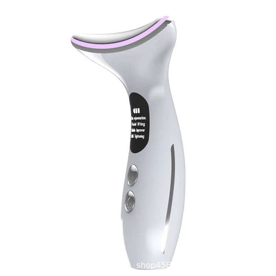 Facial Lift Anti Wrinkle Reduce Double Chin 3 Colors LED Photon Therapy EMS Face Neck Massager Beauty Device - Korvel