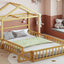 Wooden Full Size Children's Bed with Detachable Headboard and Integrated Clothes Drying Rack, Natural - Korvel