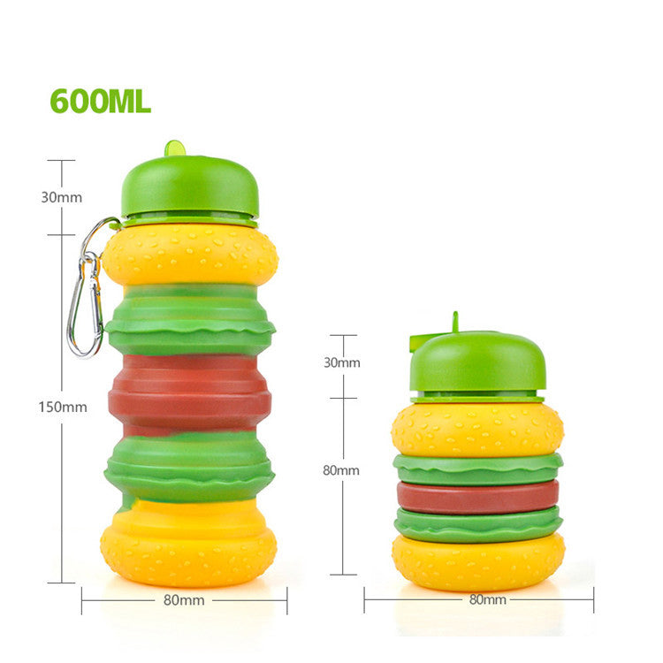 Children's Hamburger Silicone Water Cup - Portable & Leak-Proof