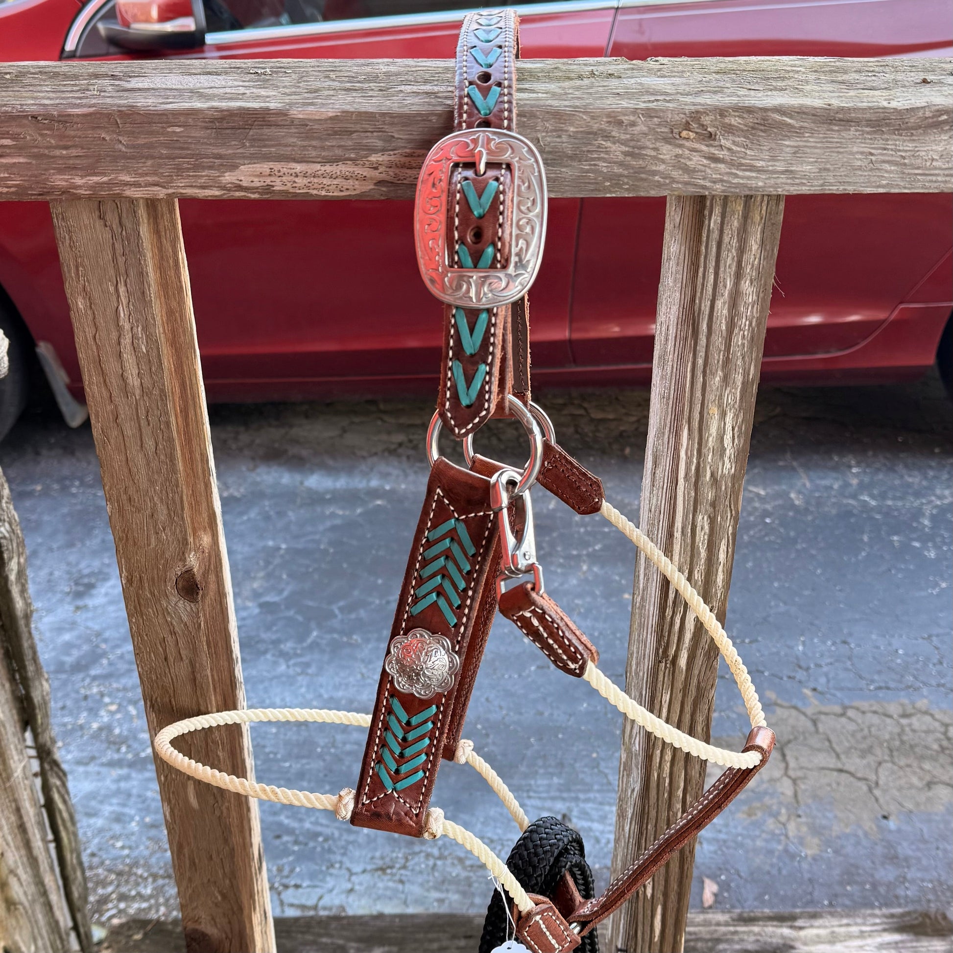 Deluxe Leather Rope Nose Halter with Tassels - Korvel
