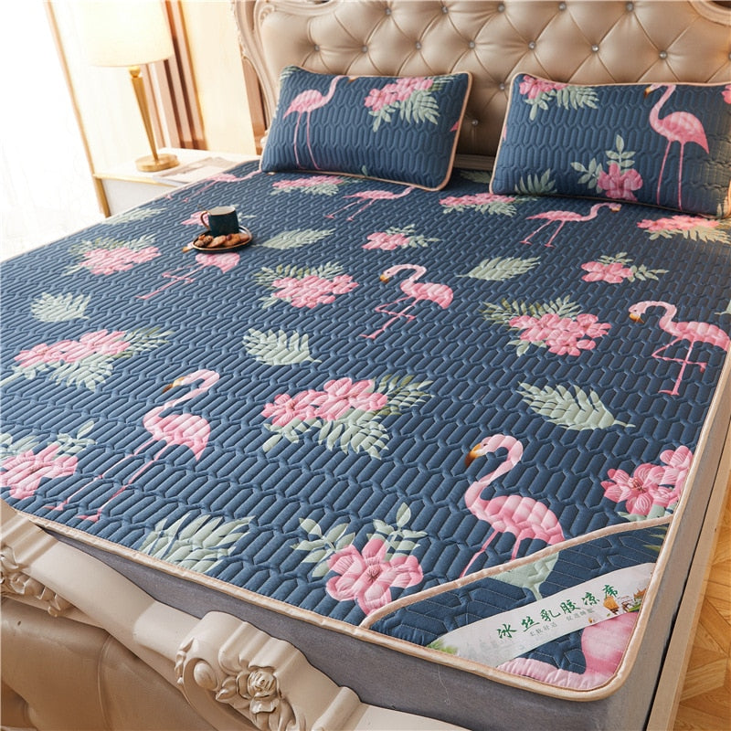 Summer Bed Sheet Ice Silk Mat Soft and Comfortable Latex Mattress Bedding Three-piece Breathable Mat for Comfortable Sleep - Korvel