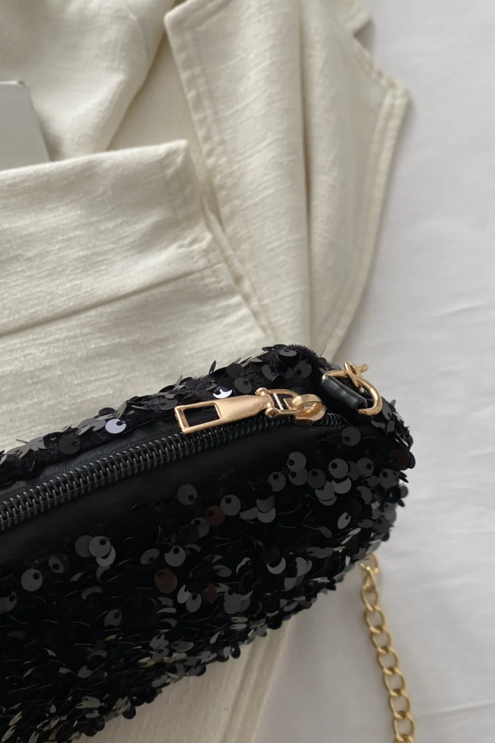 Sequin Removable Strap Shoulder Bag - Korvel