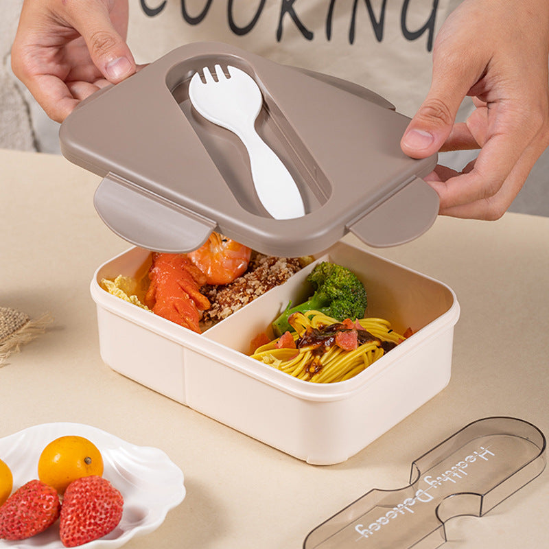 Japanese style simple portable compartment lunch box microwaveable lunch box - Korvel