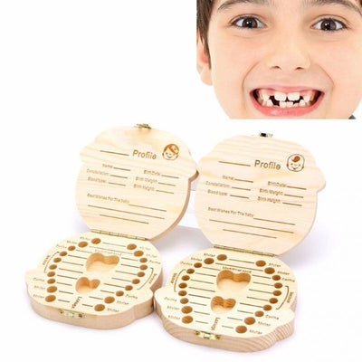 Wooden baby milk teeth box - Korvel