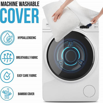 Shredded Memory Foam Bed Pillows for Sleeping, with Washable Removable Bamboo Cooling Sleep Pillow for Back and Side Sleeper - Korvel