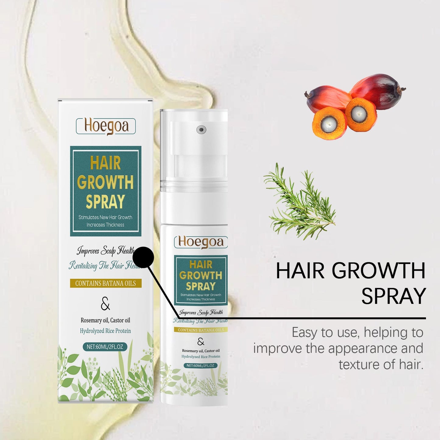 Spray capillaire nourrissant pour l'hydratation et la force
