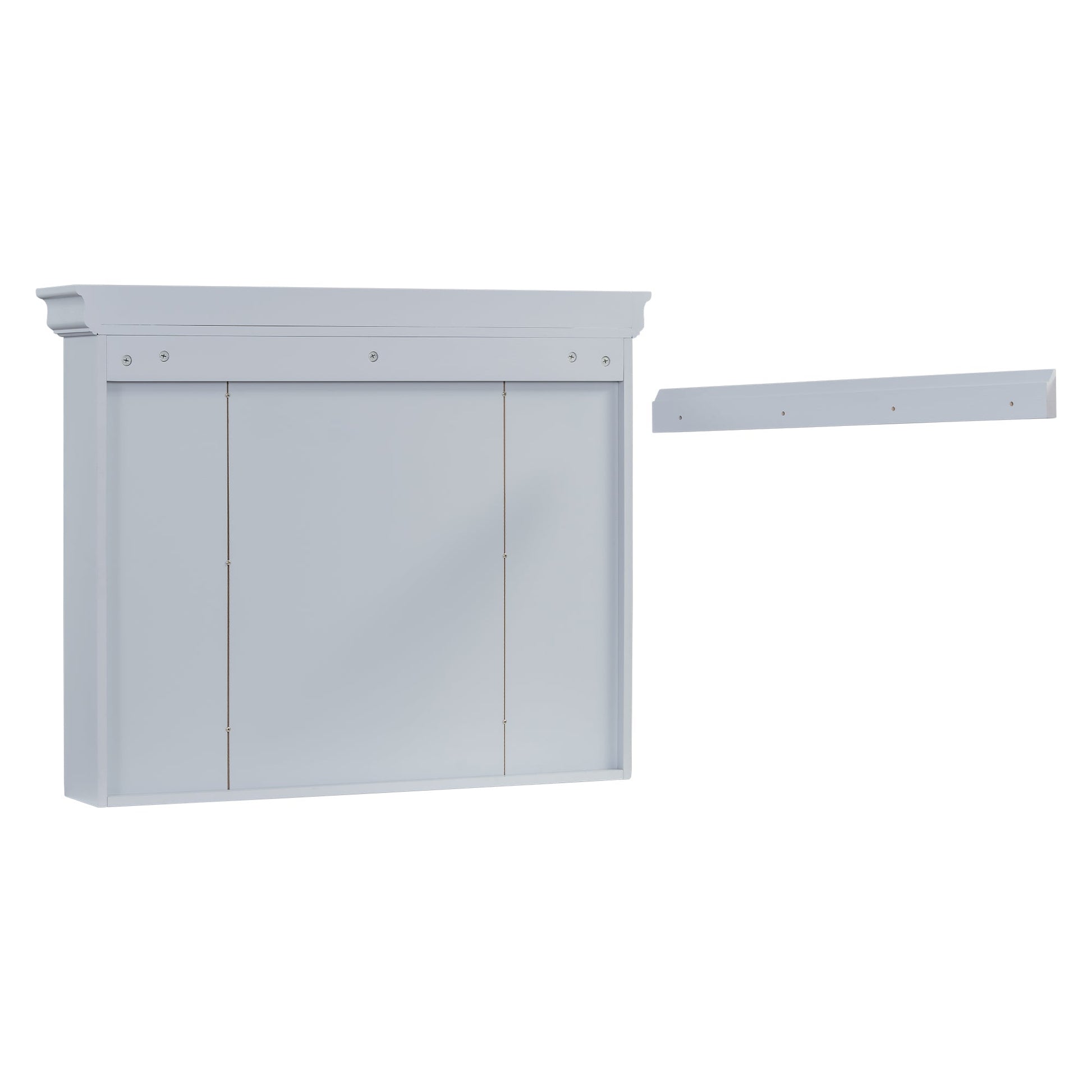 35'' x 28'' Blue Wall Mounted Bathroom Storage Cabinet with Mirror Door, Modern Bathroom Wall Cabinet with Mirror - Korvel