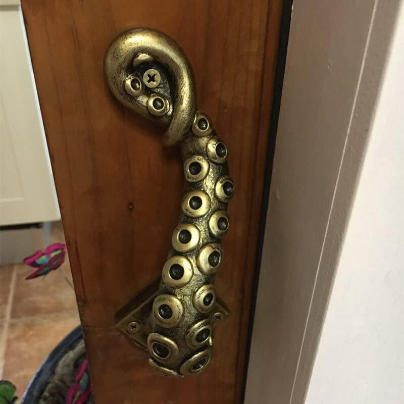 Steampunk retro octopus door handle resin craft - Korvel