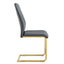 Premium Faux Leather Cushioned Dining Chairs with Metal Legs