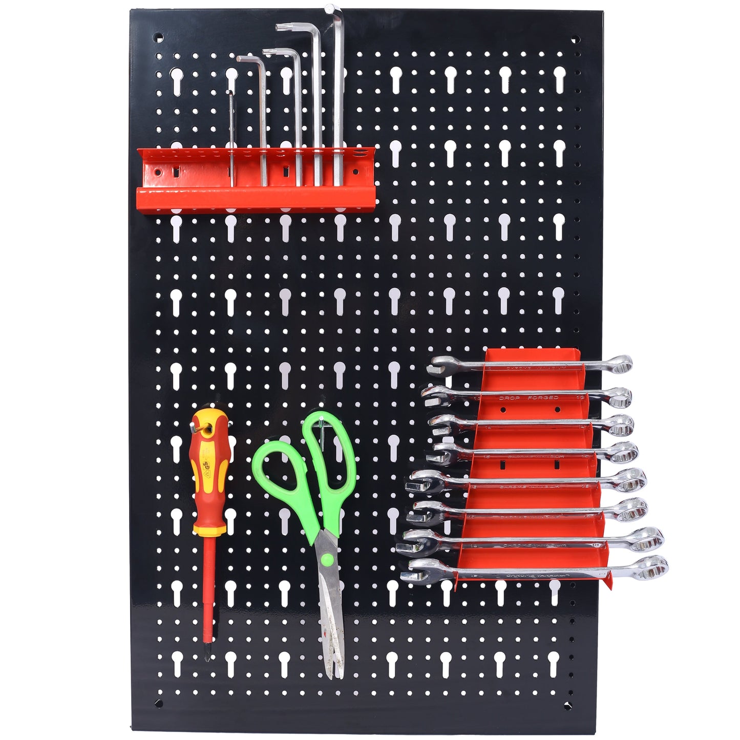 4-foot metal garage nail board tool rack with 3 nail board wall mounted tools for storing nail boards, black - Korvel