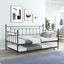 Retro Black Metal Double Bed with Flexible Ear Shaft