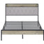 Premium Grey Full Size Bed Frame with Charging Station