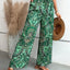 Printed Wide Leg Pants - Korvel