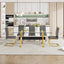 Dining table Modern tempered glass dining table Large modern office desk - Korvel