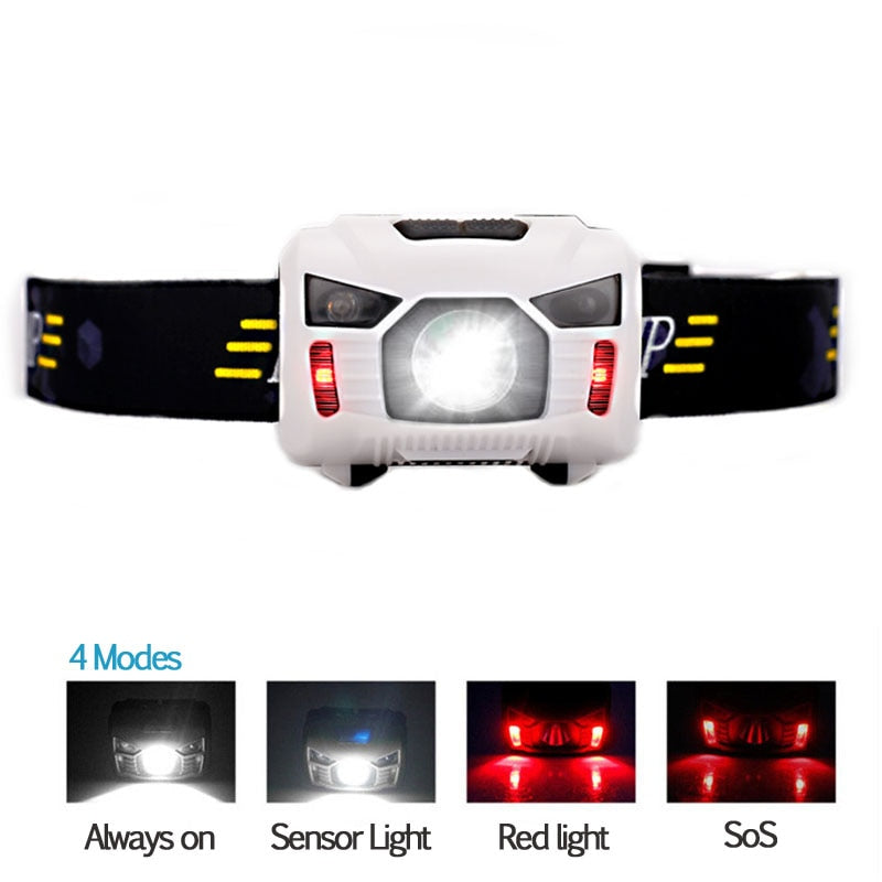 Linterna frontal recargable CREE 5W LED con sensor de movimiento