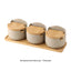 Japanese Ceramic Seasoning Jar Set with Bamboo Lid