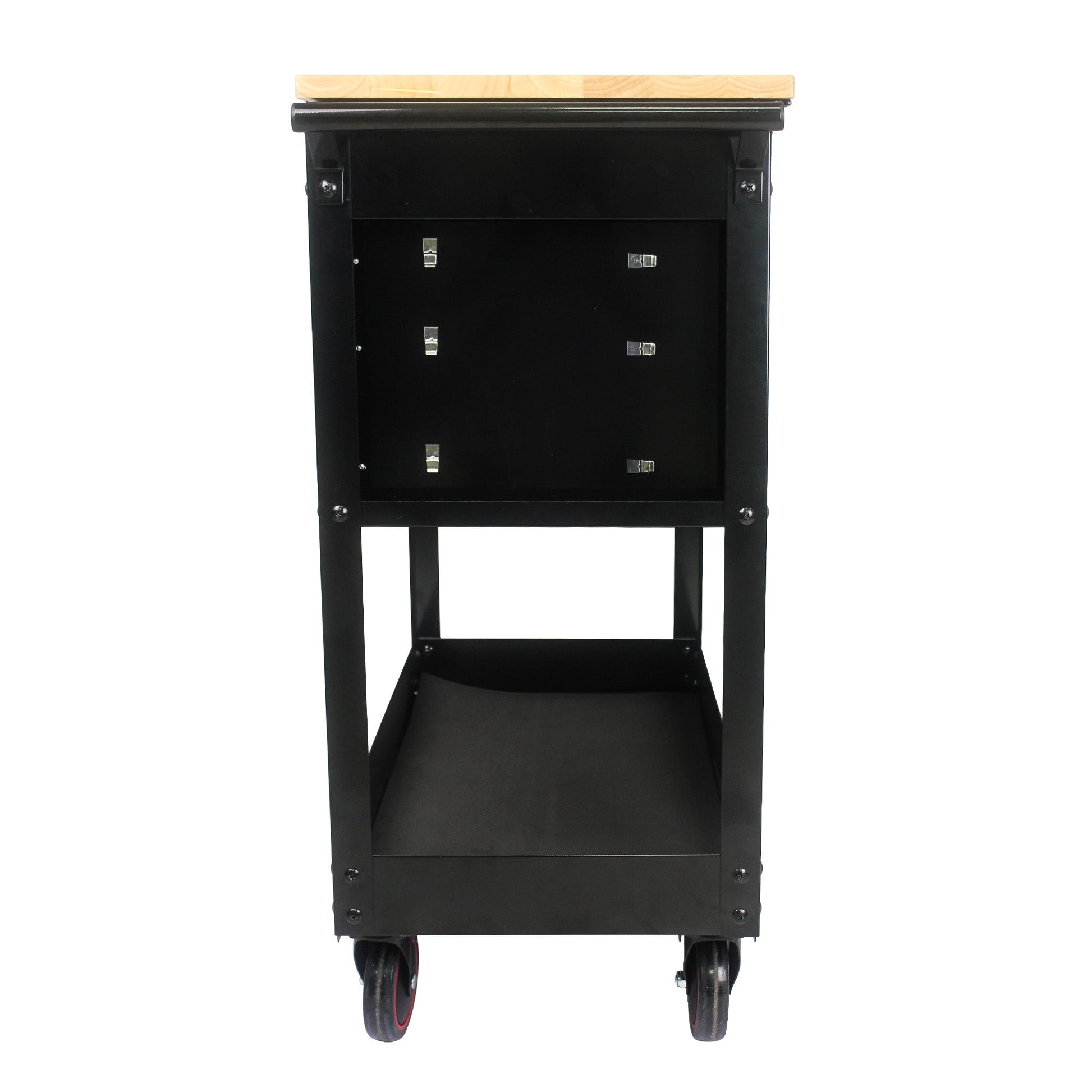 3 DRAWERS MULTIFUNCTIONAL TOOL CART WITH WHEELS AND WOODEN TOP - Korvel