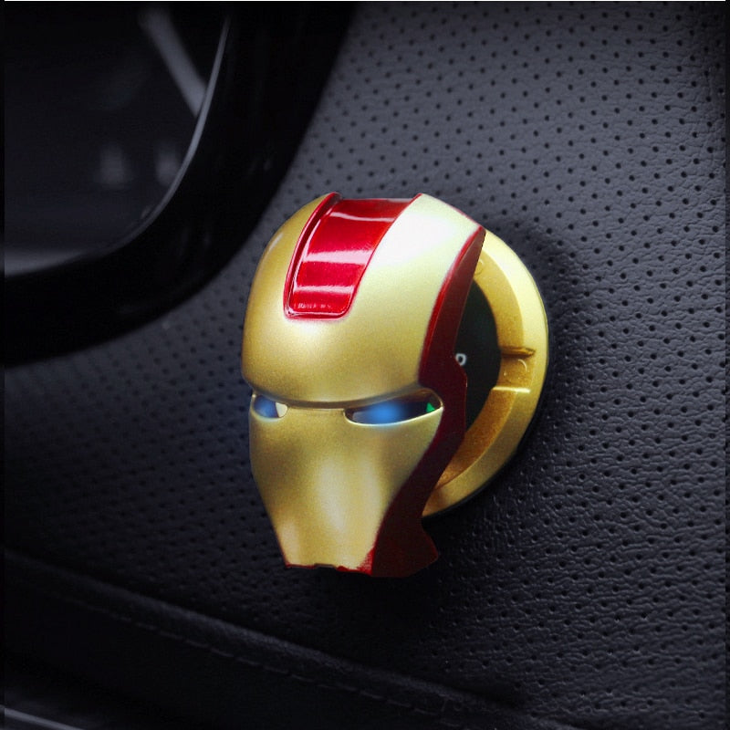 Iron Man Car Interior Engine Ignition Start Stop Button Protective Cover Decoration Sticker Car Interior Accessories - Korvel
