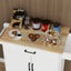 Kitchen island rolling trolley cart with 1 drawer & 2 doors with storage racks & Adjustable Shelves & towel rack - Korvel