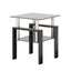 1-Piece Modern Tempered Glass Tea Table Coffee Table End Table, Square Table for Living Room, Black - Korvel