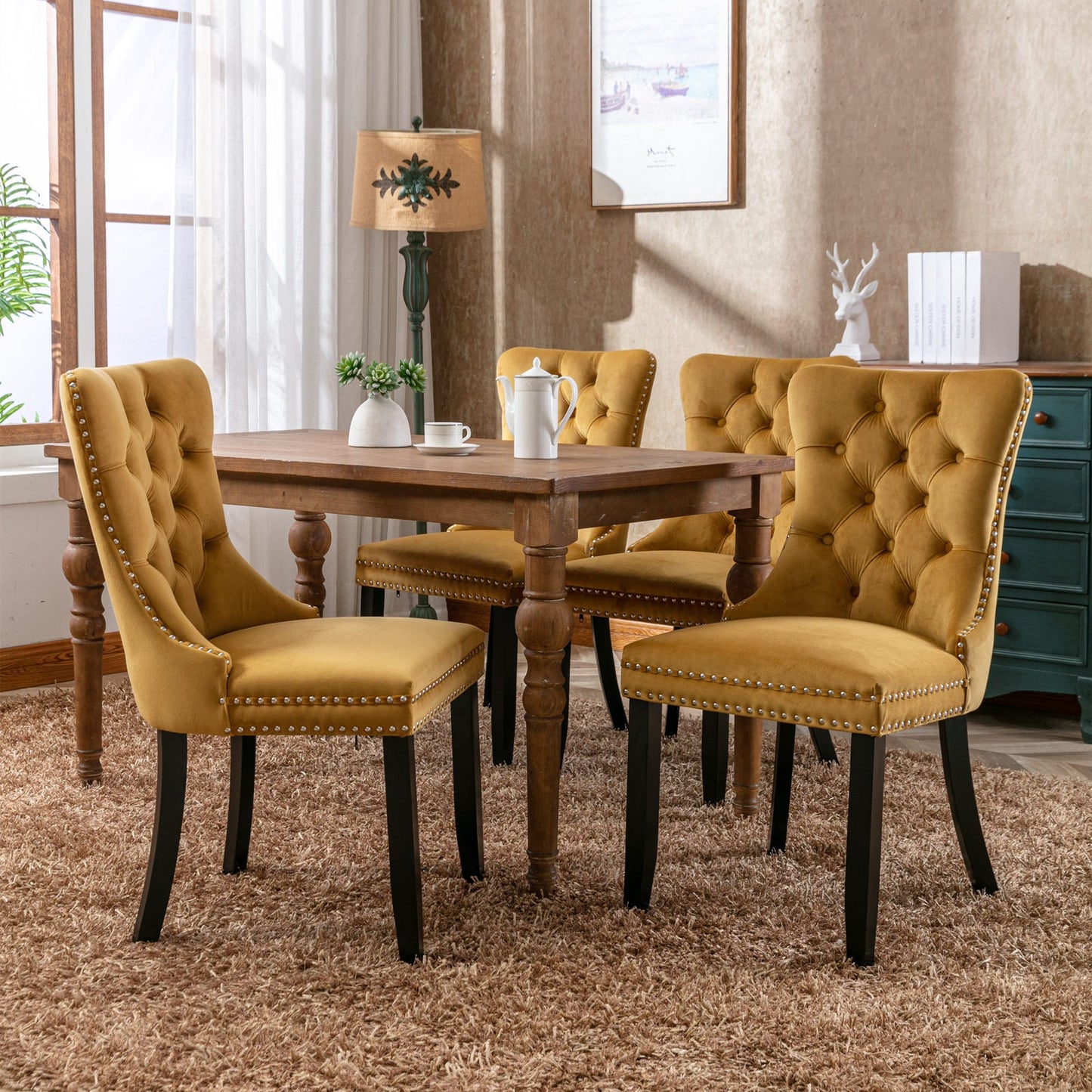Ensemble de chaises de salle à manger en velours premium - Collection Nikki